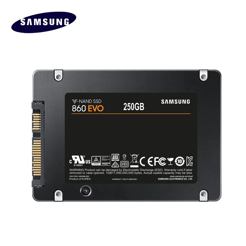 Samsung 860 EVO 250GB Внутренний твердотельный накопитель 500GB HDD жесткий диск HD SATA 3 2,5 дюймов SATA III 1 ТБ SSD для ноутбуков настольных ПК