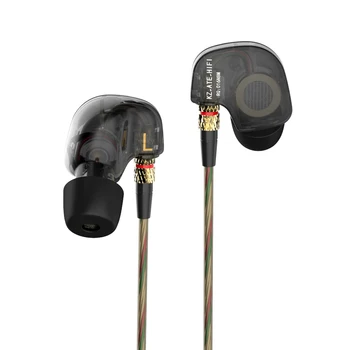 

Metal Subwoofer wired headset KZ ATE Dynamic 3.5MM in-ear HIFI stereo Eliminate noise Double magnetic sound With microphone