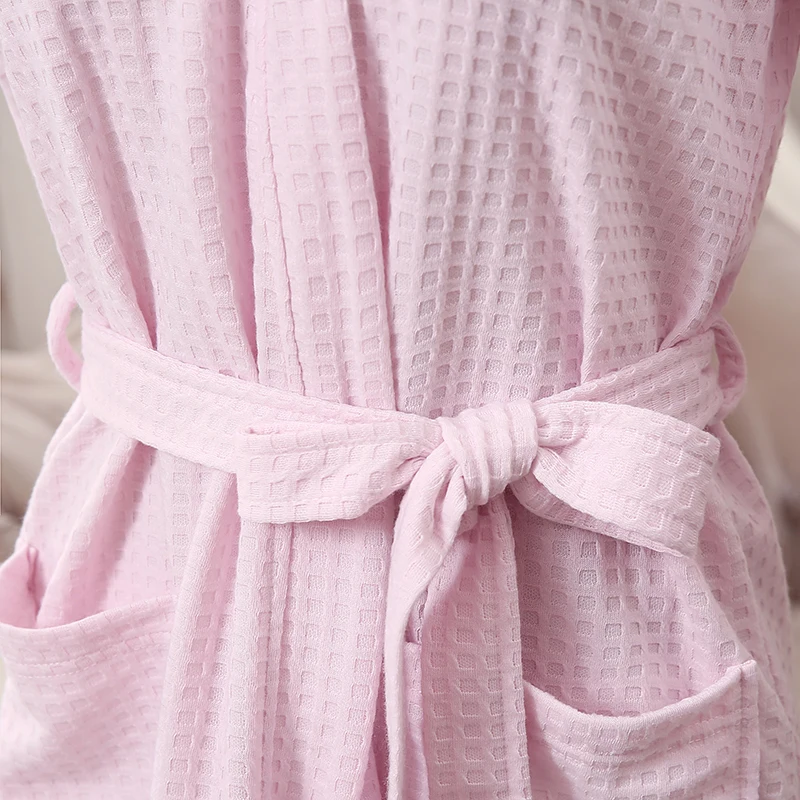 Женский банный халат летнее сексуальное кимоно вафельный Халат пеньюар модное