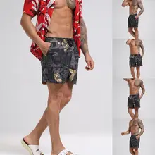 Модные мужские Гавайские пляжные спортивные быстросохнущие повседневные шорты, брюки, быстросохнущая Спортивная одежда для бега, пляжные шорты J5