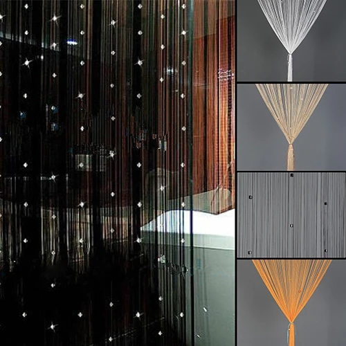 

Home Decor Door Window Rhinestone Beads Tassel Screen Panel Beaded String Curtain