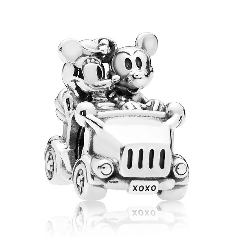 

Mickey & Minnie Vintage Car Charm fit Pandora Bracelet Authentic Sterling Silver DIY Jewelry Lady Beads