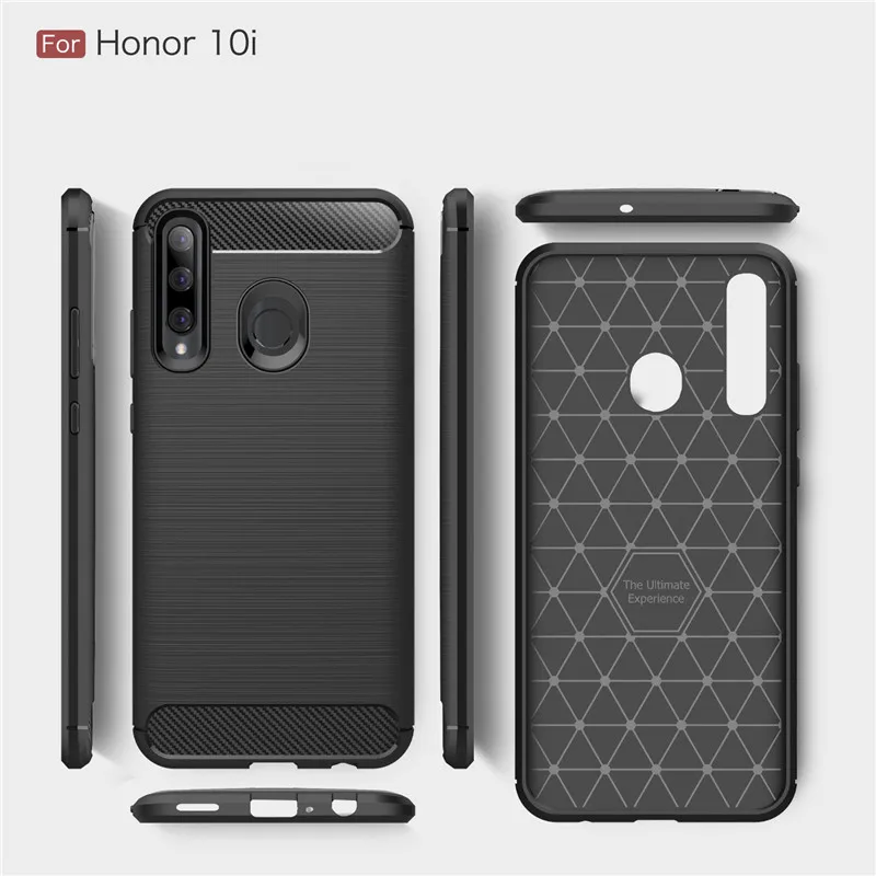 Чехол для телефона из углеродного волокна Huawei Honor 10i чехол мягкого ТПУ задняя
