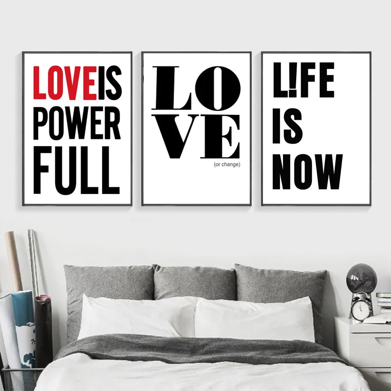 

english nordic decorative paintings for living room modern creative quote print canvas painting love wall posters HD2438