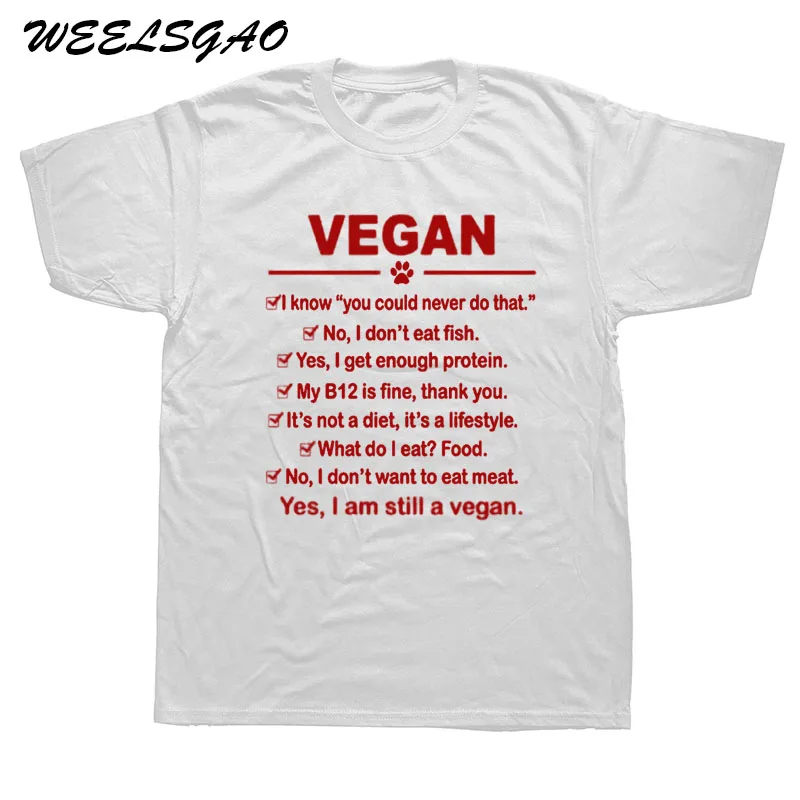 WEELSGAO, новая модная брендовая одежда для мужчин, Vegan I Am Still A Vegan хлопковые футболки с коротким рукавом - Цвет: white