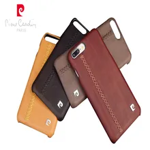 Пьер кардин из натуральной кожи Плетение линии дизайн задняя крышка для iPhone 7/7 Plus 4 цвета хорошее качество