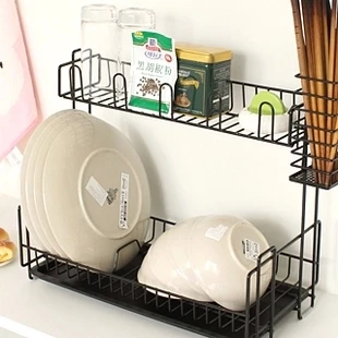  Kitchen tableware storage rack double drop tray drain ditch kitchen rack tray chopsticks cage LU421 - 32909386085