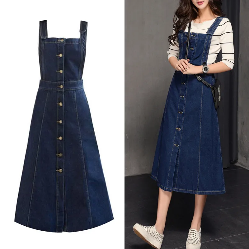 Long-Denim-Skirt-With-Straps-Women-Jeans-Skirts-Womens-Plus-Size-Summer-Women-s-Skirts-Blue