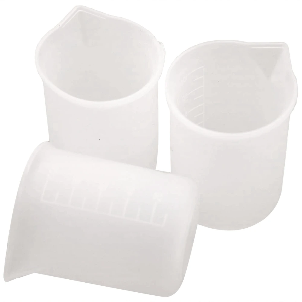 3 шт. силиконовая мерная чашка Diy эпоксидный клей инструменты чашка изготовление ручной работы ремесло, 100 мл - Цвет: Clear