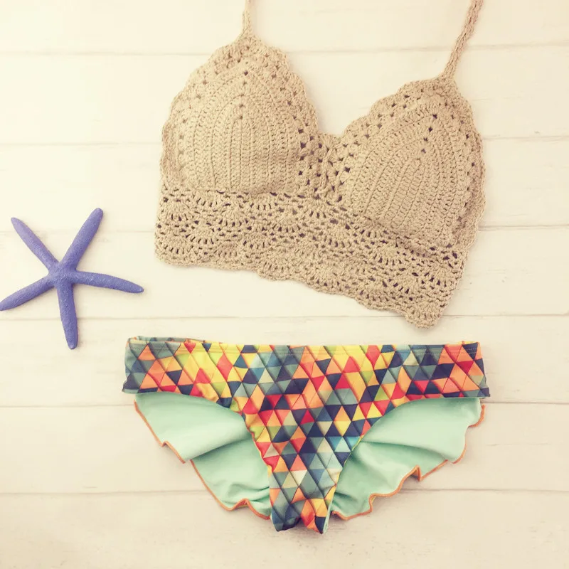 crochet bikini donne costumi da bagno costume da bagno mano rendere vestito di bagno delle donne