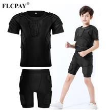 Спортивная детская рубашка с подкладом для мальчиков, Футбольная баскетбольная Защитная Экипировка, грудная ребра, защита бедер, поддержка спины