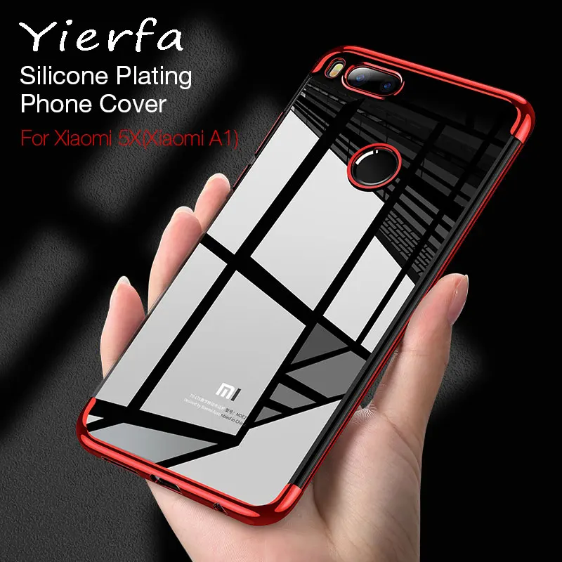 

Xiaomi Mi A1 5X Case Cover Luxury Transparent Soft Silicone Silm Plating TPU Edge Back Cover For Xiaomi Mi6X A2 A1 5X Phone Case