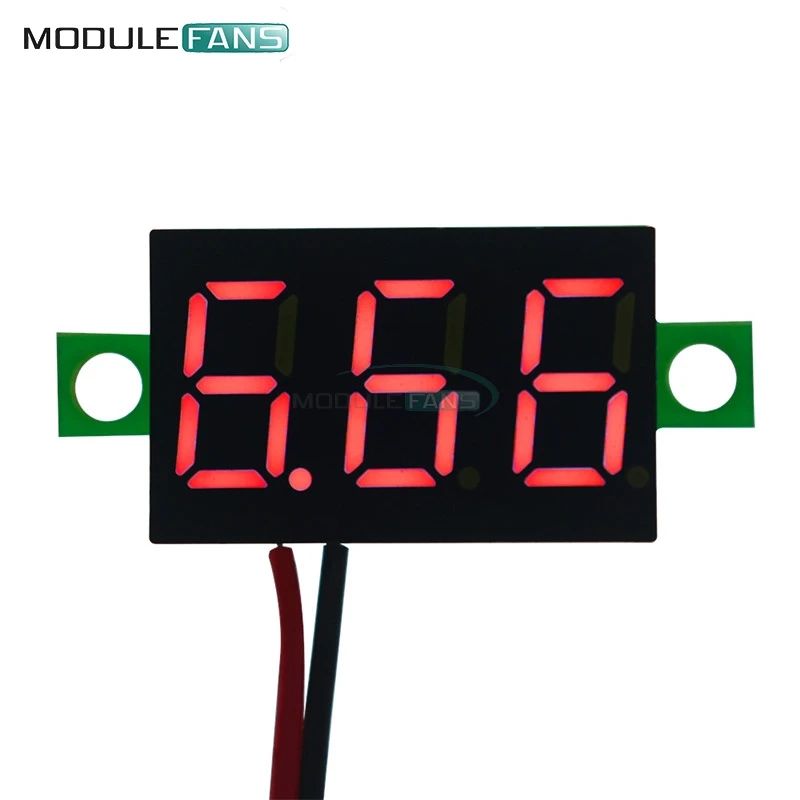 

0.36 Inch Mini Digital LED Display Voltmeter Red Panel Voltage Meter DC 4.7~32V 3-Digit Display Adjustment Voltmeter