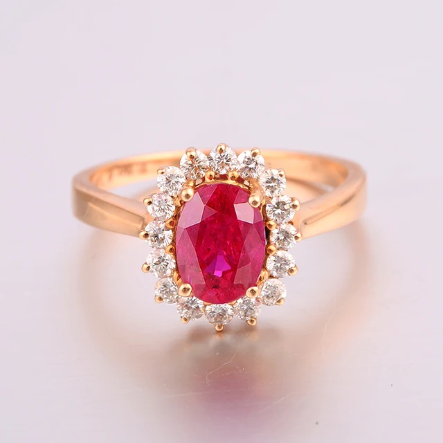 Robira 1ct Ruby Engagement Rings For Women 18k Rose Gold Jewelry Robira 1ct Ruby Engagement Rings For Women 18k Rose Gold Jewelry Natural Precious Diamond Wedding