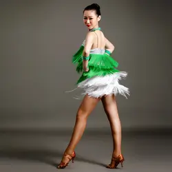 Новый стиль латинских танцев старший сексуальная спандекс кисточкой латинские танцы платье для женщин латинский танец платья