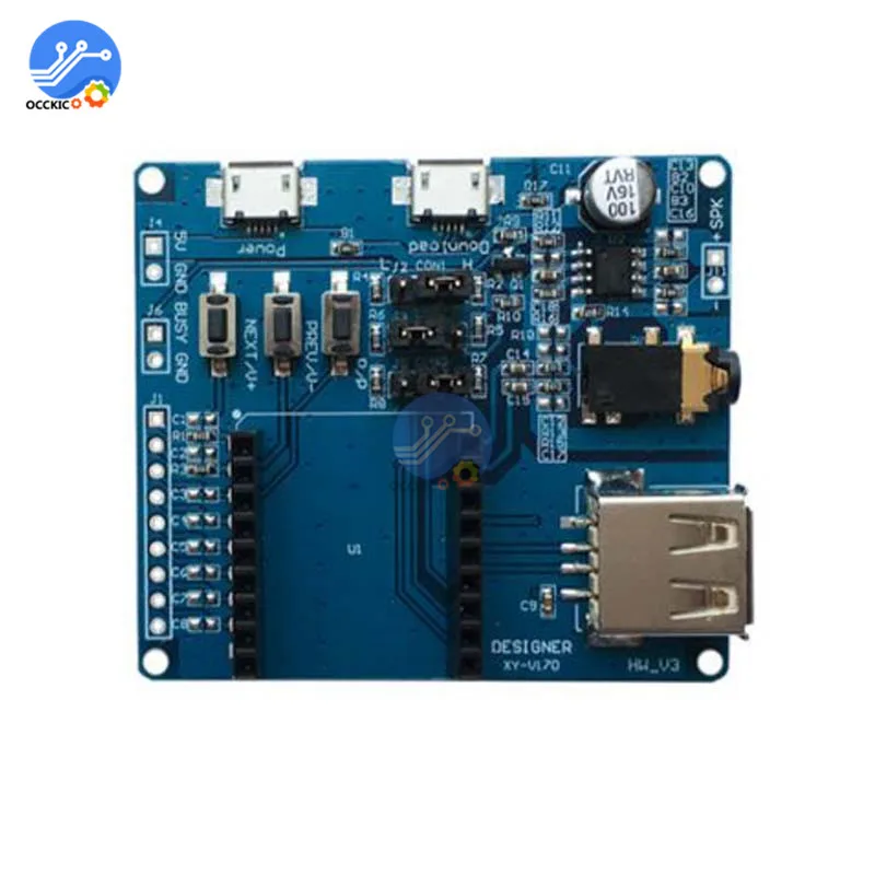 

USB MP3 Player Module Voice Controller Board DIY Serial Port Control Voice Single Chip SD/TF Module Audio Spectrum Analyzer