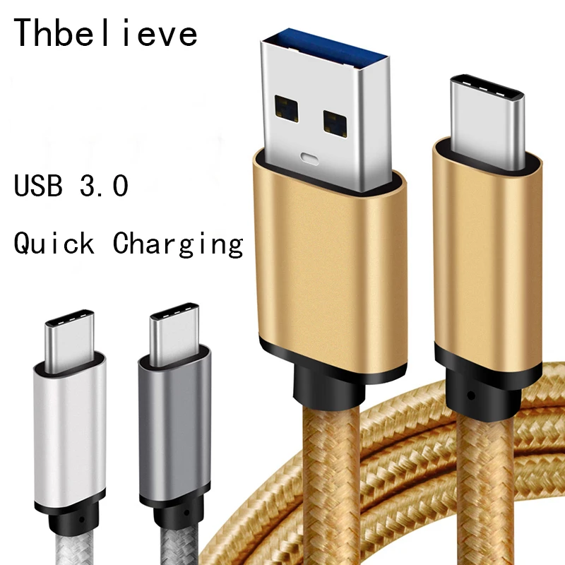 

Thbelieve USB Type C To USB 3.0 Cables Fast Charging Data Transmission 1M Short USB To USBC Charge Cable USB3.0 Type-C Cords