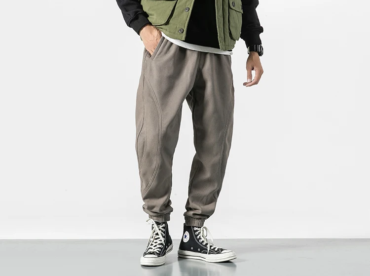 Мужские штаны для бега теплые уличные повседневные брюки карго хип хоп брюки подростковые шерстяные спортивные брюки матовый