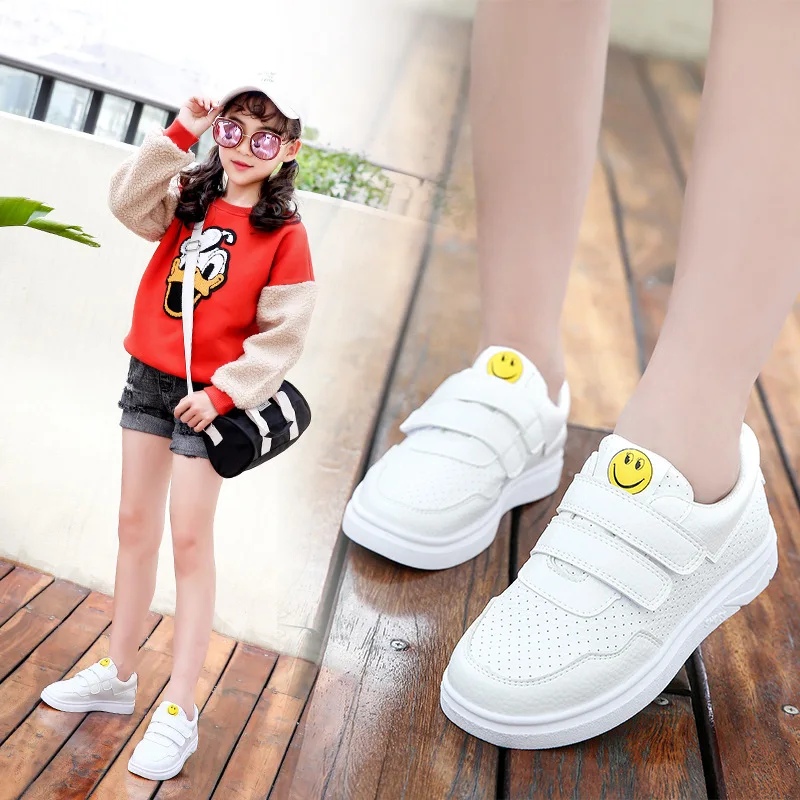 

2019 Summer Child Casual Shoes Baby Sport Toddler Sneakers smile face solid Breathable Shoes