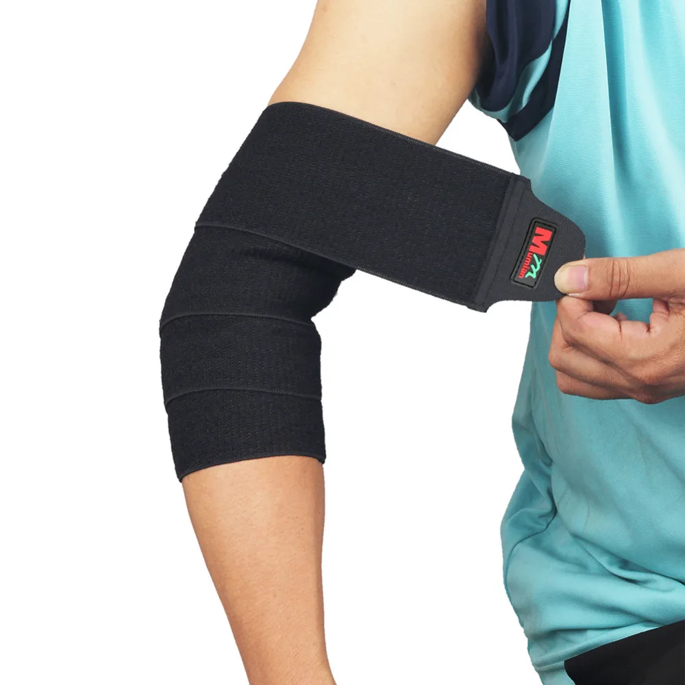 Silica Gel Black Elastic Bandage Tape Leg Calf Knee Elbow Ankle Support