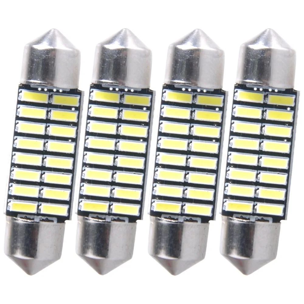 

36mm 6418 16-SMD Car Festoon Interior LED Light Super White (Pack of 4)