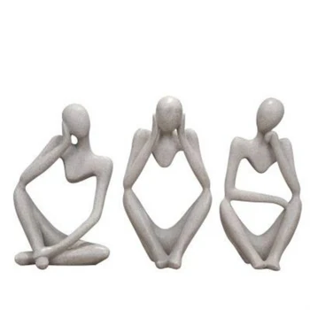 

Abstract Art Thinker Statue Thinking of You Figurine Figure Hand Natural resin Crfats Sculpture Modern Home Office Desk Decor