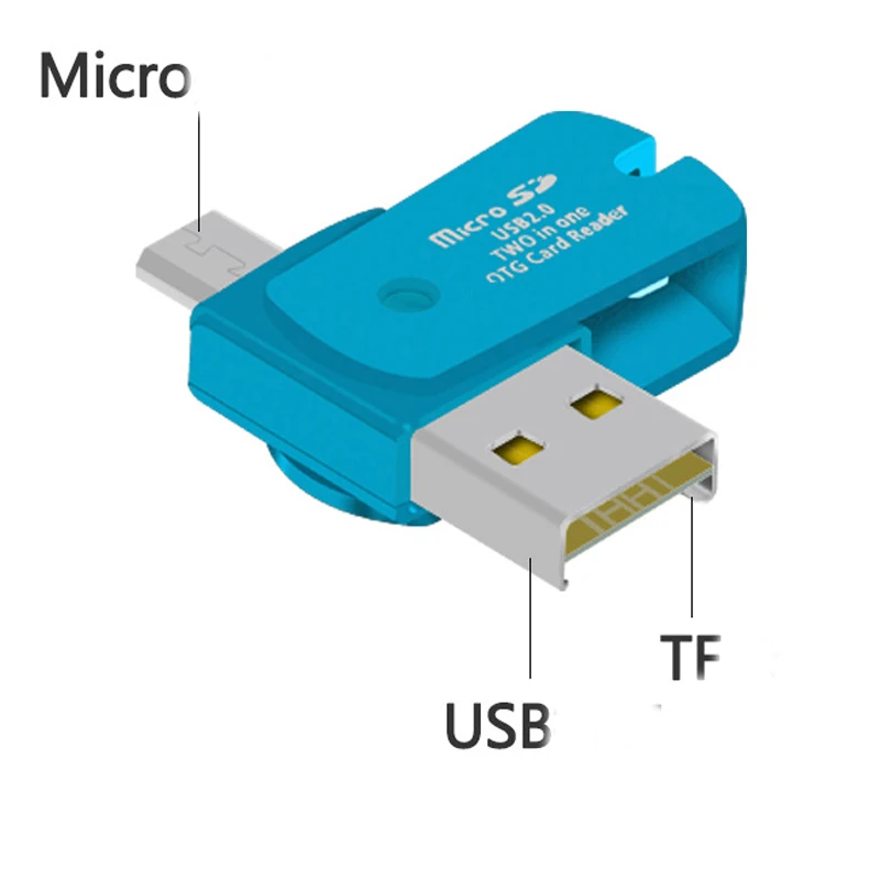 

Colorful Mini Micro SD Adapter USB 2.0 OTG Smart Converter for Laptop Phone Tablet TF Memory Card Reader
