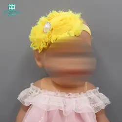 Подходит 18 дюймов 45 см Американская кукла и 43 см новорожденная Кукла Аксессуары Детская резинка для волос цветок желтой розы головной убор
