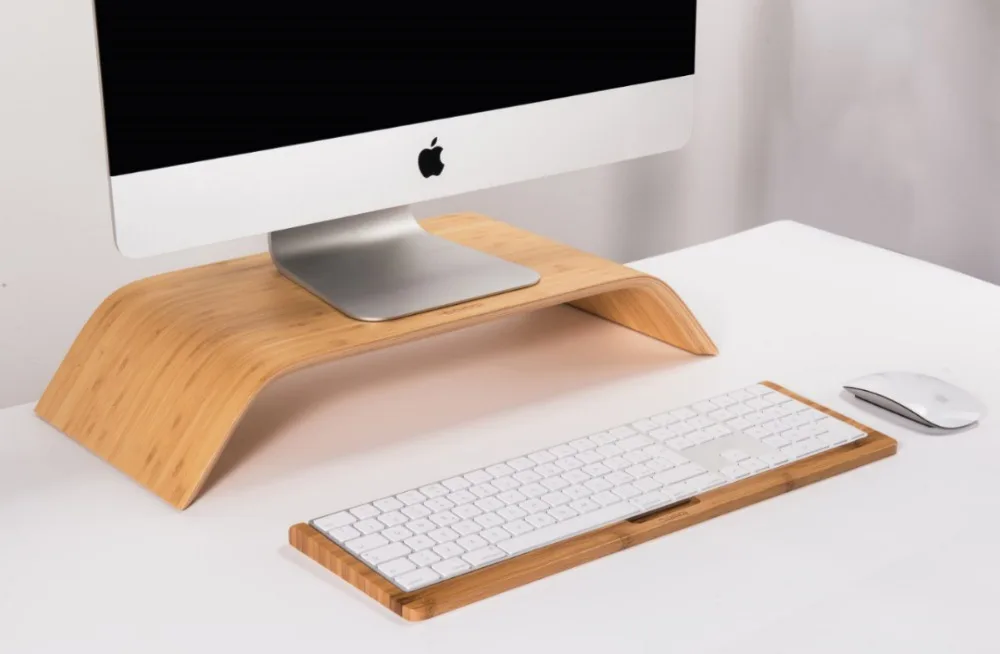 

GOOYIYO - New Samdi Wood Bluetooth Magic Keyboard Stand Bamboo Wooden Holder for Apple 2017 Magic Keyboard with Numeric Keypad
