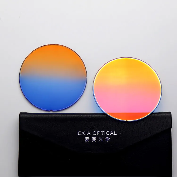 Градиентные цветные солнцезащитные очки с линзами, зеркальные красные покрытия для винтажных очков EXIA OPTICAL A43 Series