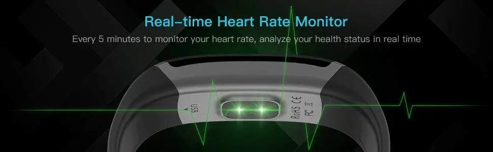 Lerbyee умный Браслет GT101 монитор сердечного ритма в реальном времени Водонепроницаемый Фитнес-Браслет Шагомер напоминание о звонках трекер активности Спорт