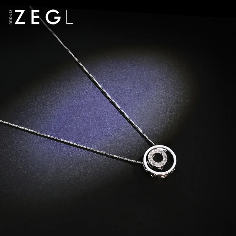 

ZEGL 925 sterling silver chain initial necklace star choker pendant to send girlfriends i love you simple necklace