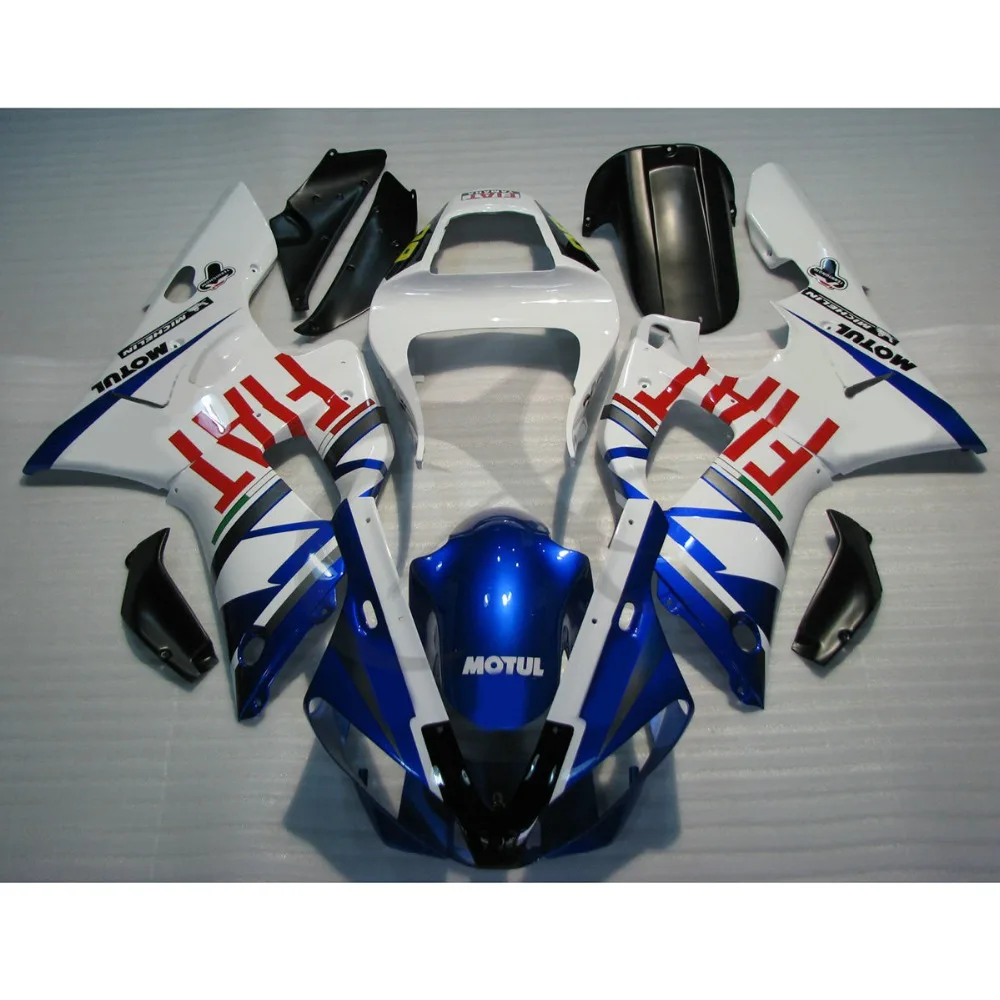 

Injection ABS White Blue Fairing Bodywork Set For Yamaha YZFR1 YZF R1 2000-2001