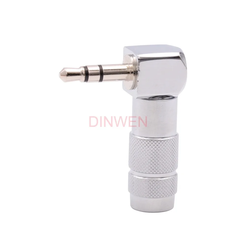 

Stereo 3.5mm 3 Poles Male Headphone Plug Hifi Audio AUX Headset Earphone Connector Adapter L Style Right Angle Rhodium Plated