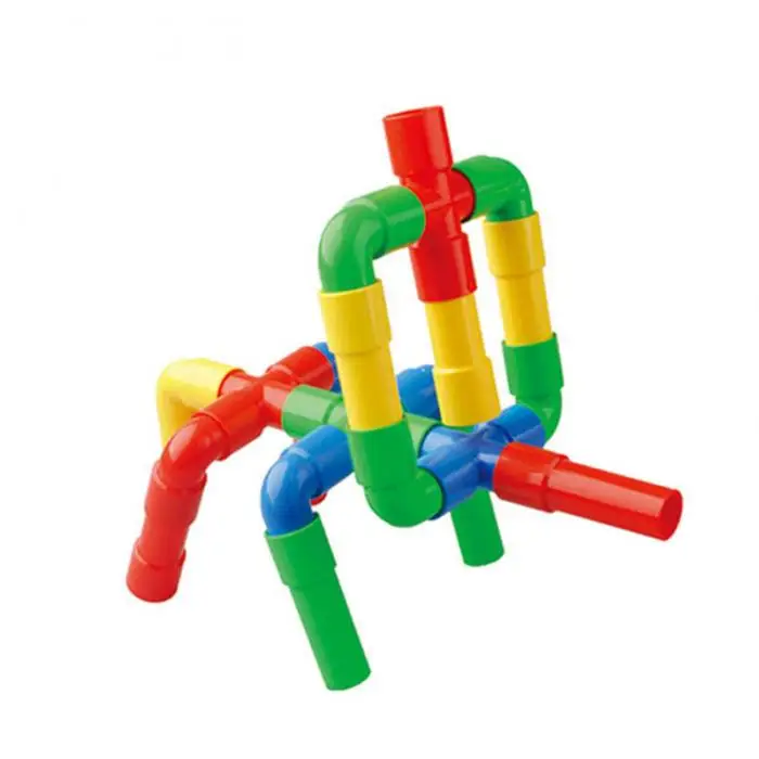 Красочные водопровод строительные блоки для детей DIY сборка туннель блок модель игрушки YH-17