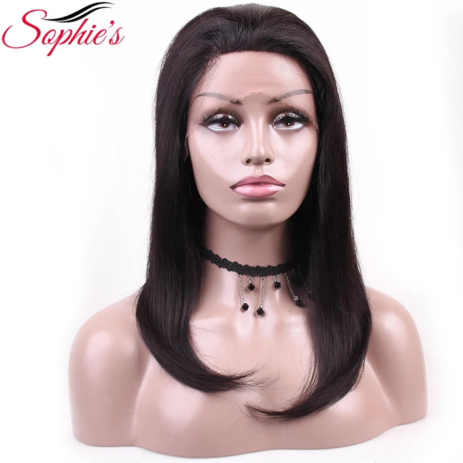 

Sophies Lace Front Human Hair Wigs Brazilian Remy Hair Bob Wig With Pre Plucked Hairline Bleached Knots Straight Human Hair Wigs