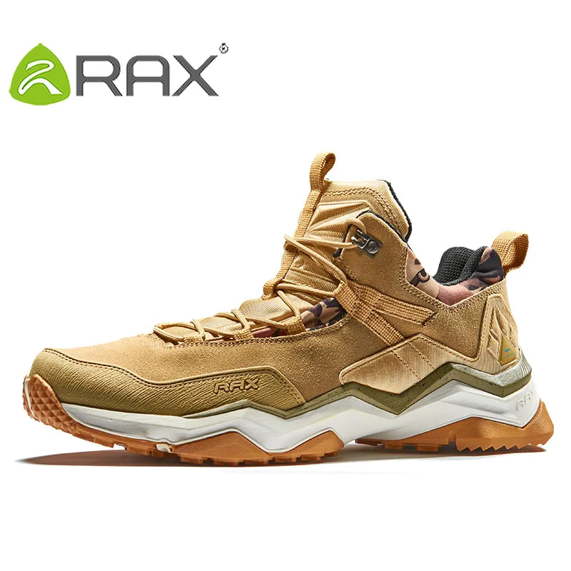 RAX Мужская водонепроницаемая походная обувь, альпинистская обувь, горные ботинки для мужчин, Уличная обувь с мягкой стелькой и промежуточной подошвой - Цвет: light khaki417