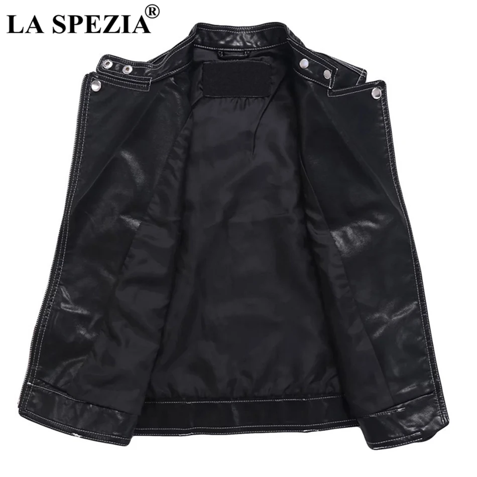 LA SPEZIA Black Vest Women Slim Fit Faux Leather Waistcoat Ladies Belt Street Motorcycle Zipper Female Autumn Sleeveless Jackets