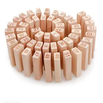 

51pcs/Set Child Handmade Stacking Building Blocks Brick Intellectual Wooden Toy Learning Education Building Blocks Birthday Gift