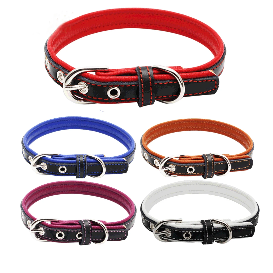 HOT Cool Rivets Studded Best Genuine Leather Pet Dog Collars For Dogs