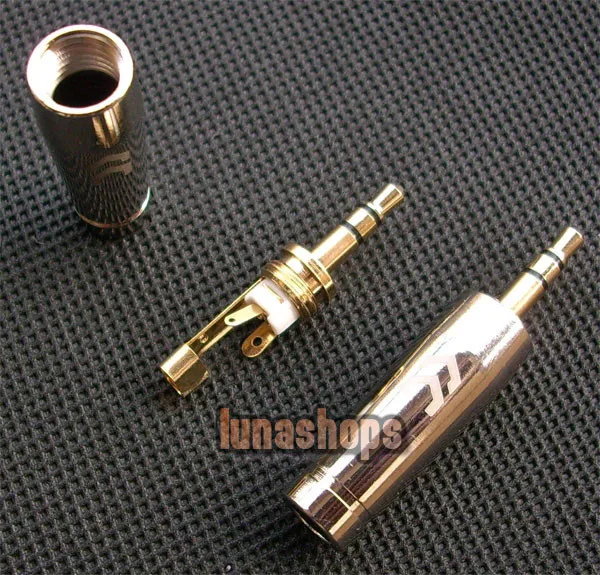 

LN002610 Copper Colour 3.5mm LightScribe Male Plug solder type Adapter For DIY 6mm Tail Dia.