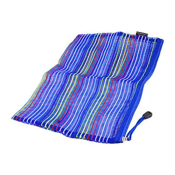 

Blue Zipper Closure Colorful Stripes Pattern Carrying File Holder Bag