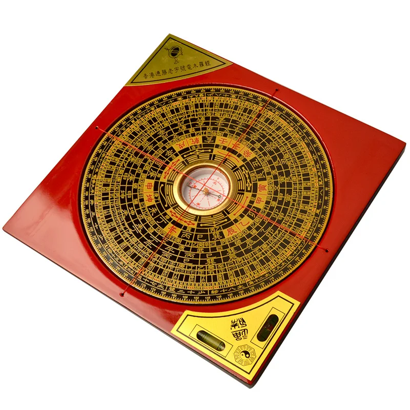 Goede Oude chinese Fengshui Beroep Kompas Vierkante Metalen Oppervlak luopan LuoJingYi Professionele Master Levert Home Decor