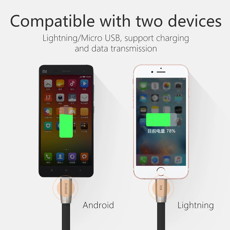 Mcdodo 2 в 1 Lightning и Micro USB кабель для iPhone 7 6 5 Plus IOS 8 9 10 11 Android samsung huawei Xiaomi Meizu|cable for|2 in 1ios |