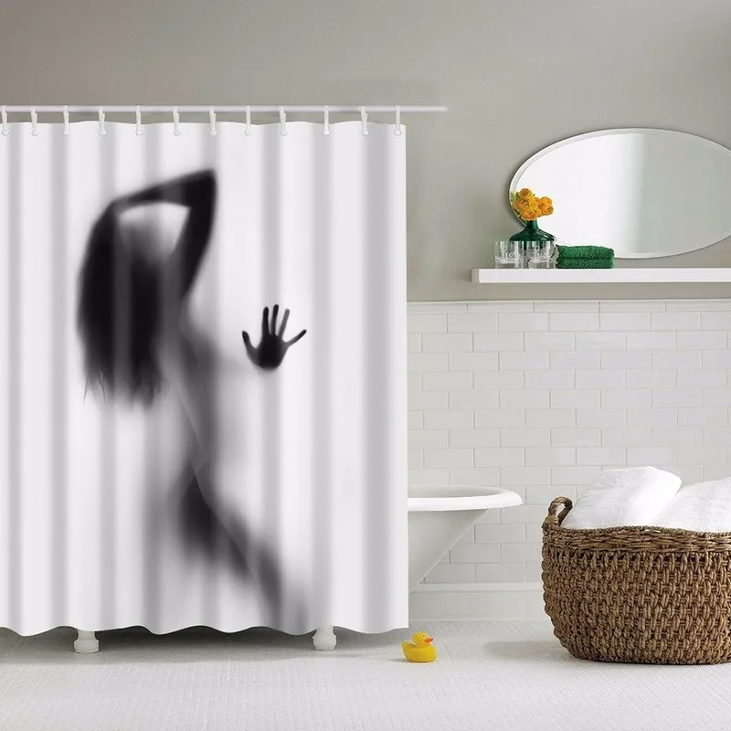 

Waterproof Sexy Girl Shadow Silhouette Shower Curtain High Quality Home Bathroom Shower Curtains With 12pcs Hooks 180*180cm