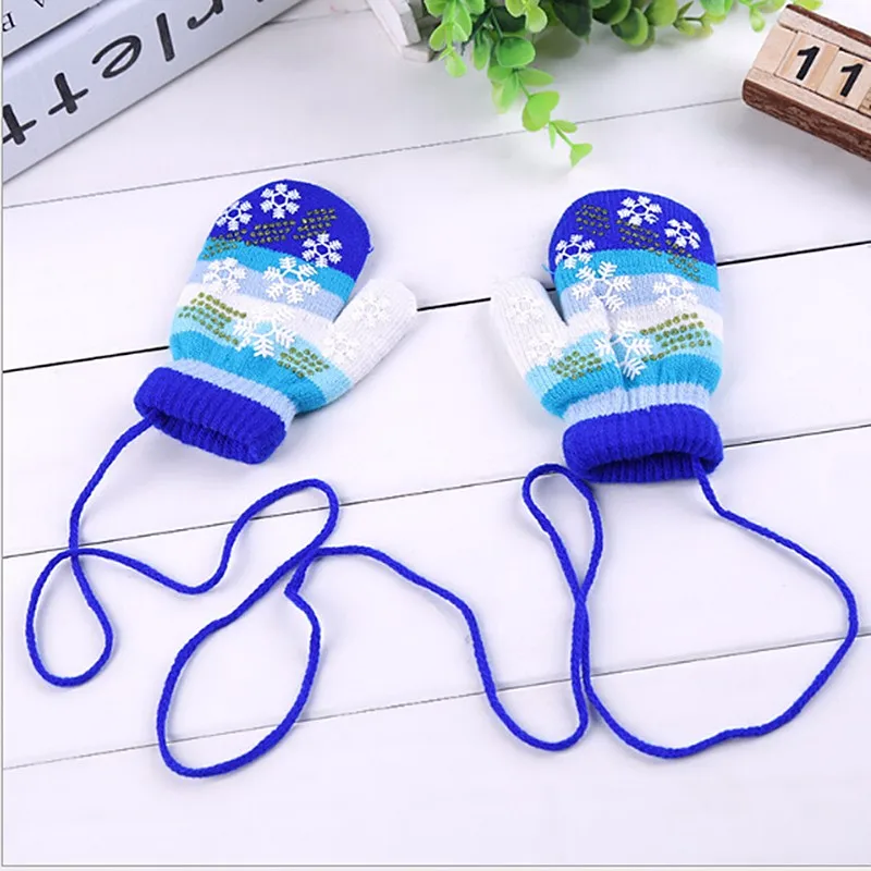 New Children Gloves Autumn Winter Kids Gloves Warm Boys Girls Mittens Snowflake Stripe Products Baby Accessories Free Shipping (6)