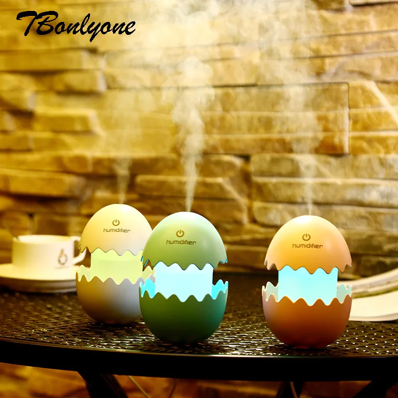 

TBonlyone 100ML Egg Humidifier for HomeOffice Car Water Soluble Oil Aroma Diffuser Colorful Nightlight Ultrasonic Air Humidifier