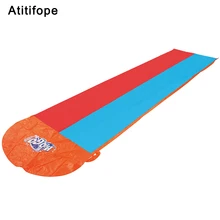 Высокое качество детская Наружная игрушка для плавания гоночная игра Двойная горка большая 480 см