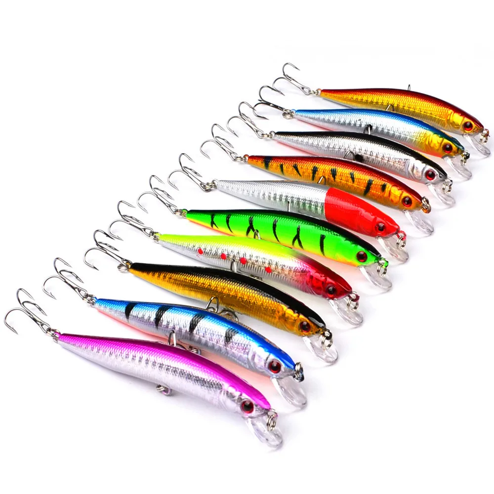 10colors Minnow 8.4g/10cm Fishing Lures Hard Bait Crankbait Wobblers Peche Bass Artificial swing Baits Lures Swimbait pesca lure
