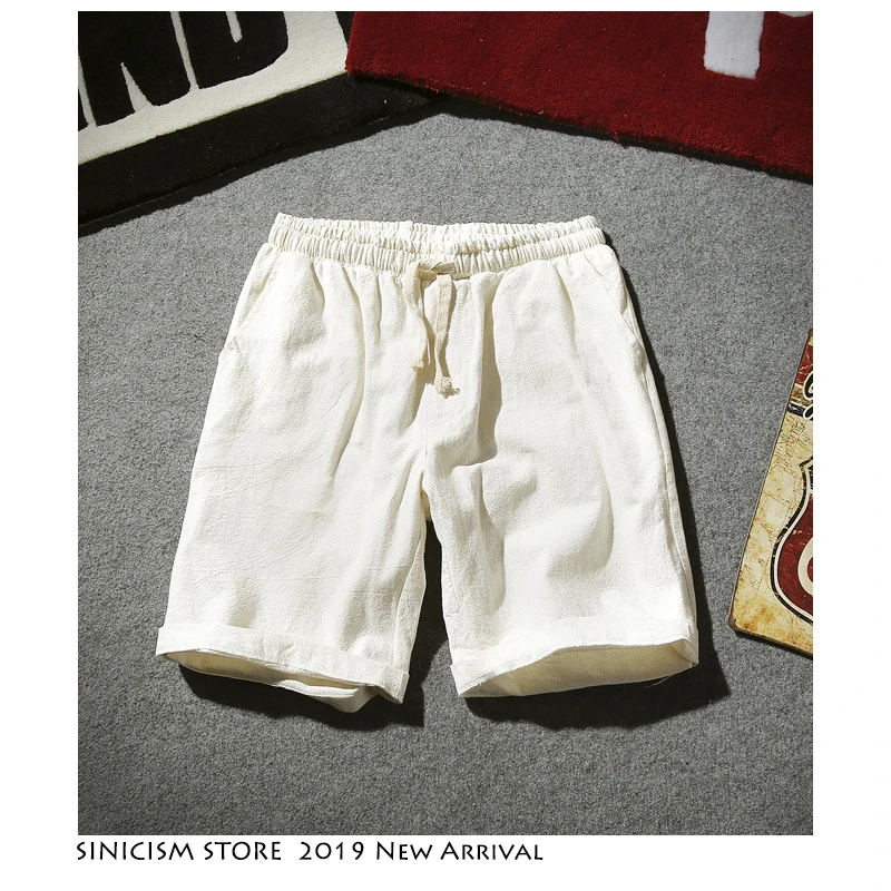 Sinicism Store красочные хлопковые льняные летние шорты мужские пляжные шорты мужские s тренировочные штаны цвета хаки Шорты повседневные белые спортивные шорты 5XL